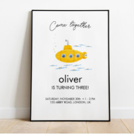 Póster Niños submarinos amarillos Poster de bienvenida al