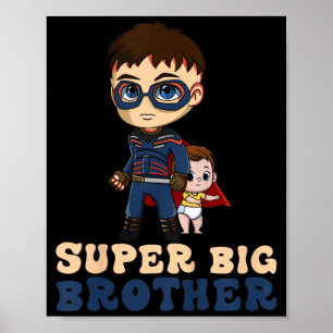 Póster Niños Superhéroe Super Hermano Mayor