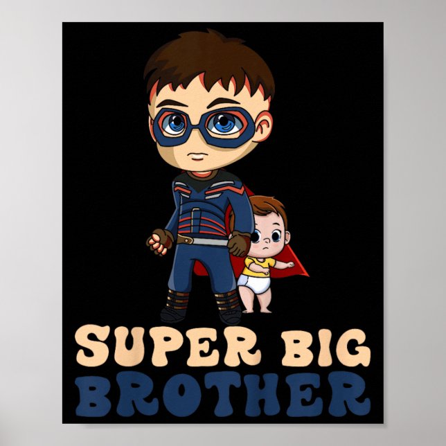 Póster Niños Superhéroe Super Hermano Mayor (Frente)