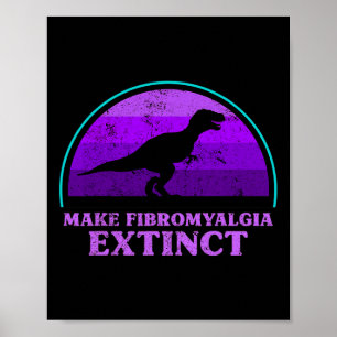 Póster Niños T Rex Dino Fabrican Fibromialgia Extintiva A