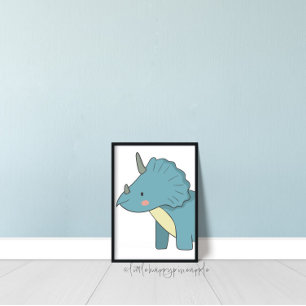 Póster Niños Triceratops Sala Dinosaur Wall Art