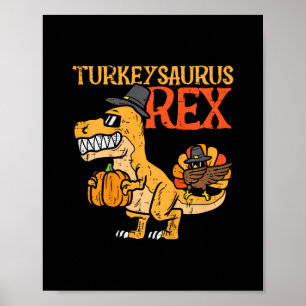 Póster niños turkeysaurus rex dab turkey dino niños peque