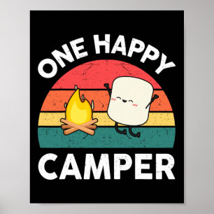 Póster Niños Un Feliz Campista Niño Pequeño Divertido Mar