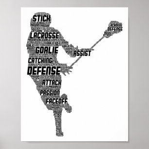 Póster Niños varones niños de la juventud de Lacrosse Pla