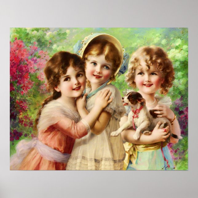 Póster Niños victorianos con pipa, Emile Vernon (Frente)