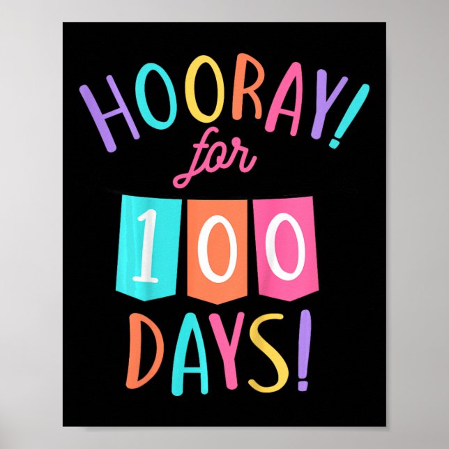 Póster Niños Vivos Por 100 Días 100 Día De Escuela (Frente)