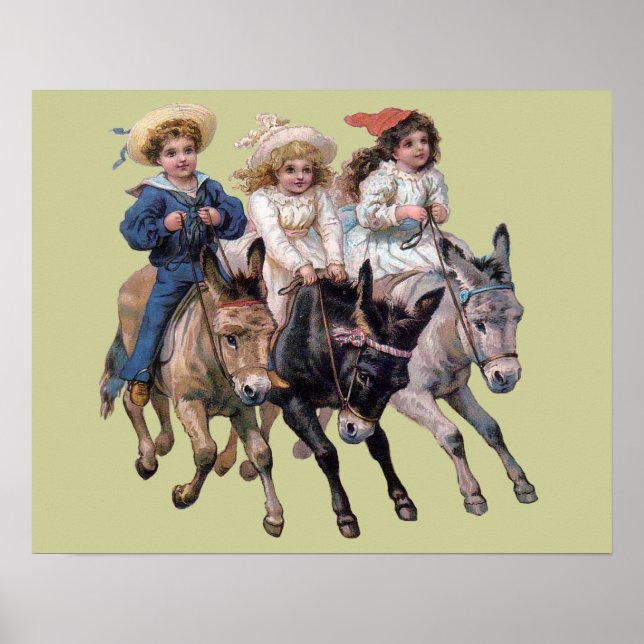 Póster Niños y caballos de Victoria (Frente)
