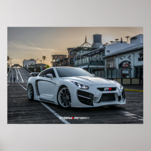 Póster Nissan GT-R de fuselaje ancho de encargo con el
