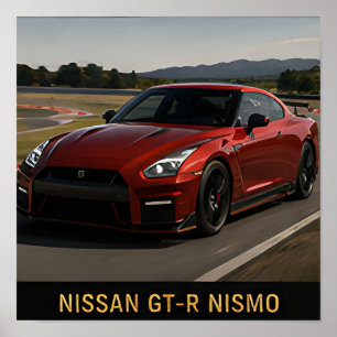 Póster Nissan GT-R Nismo coche de rendimiento japonés mod