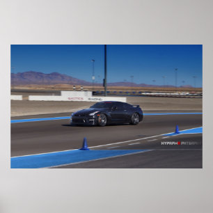 Póster Nissan GT-R R35 en la pista