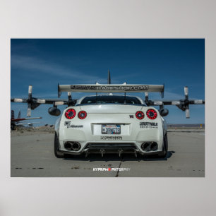 Póster Nissan GT-R R35 LibertyWalk de fuselaje ancho con