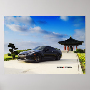 Póster Nissan "Obsidian" GT-R35 con carbono