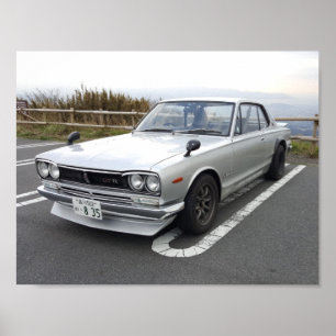 PÓSTER NISSAN SKYLINE 1971 GT-R 2000