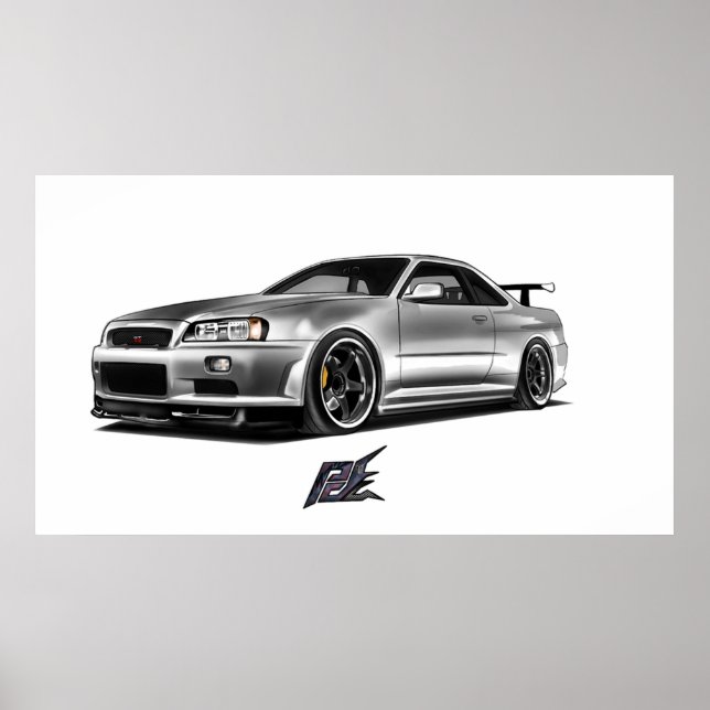 Póster nissan skyline gtr r34 (Frente)