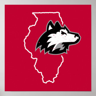 Póster NIU Huskies State Love