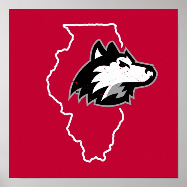 Póster NIU Huskies State Love (Frente)