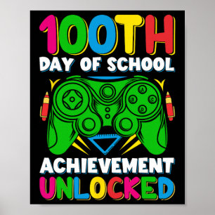 Póster Nivel 100 Día De La Escuela Jugador Desbloqueado 1