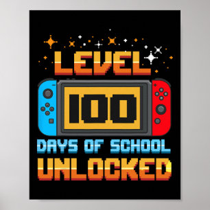 Póster Nivel 100 Días De Escuela Desbloqueados Jugadores 
