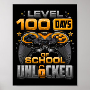 Póster Nivel 100 Días de Escuela Niños desbloqueados 100