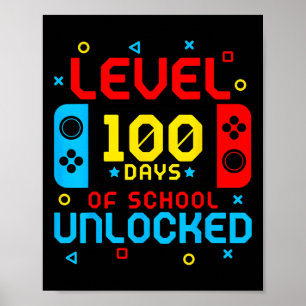 Póster Nivel 100 Días De La Escuela Juego De Video Jugado