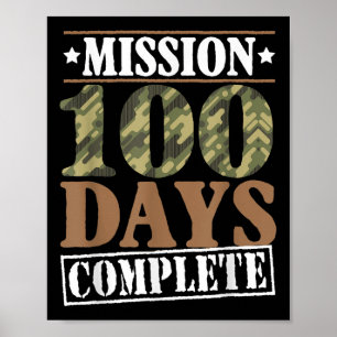 Póster Nivel 100 Días De Misión Escolar Completar Juegos