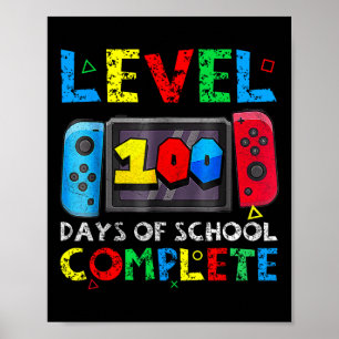 Póster Nivel 100 Días Escolares Completos Feliz 100º Día