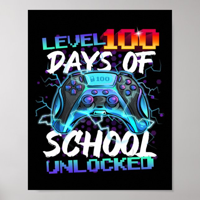 Póster Nivel 100 Días Escolares Desbloqueados Jugador Chi (Frente)