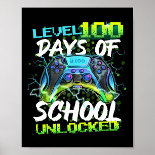 Póster Nivel 100 Días Escolares Desbloqueados Jugador Chi