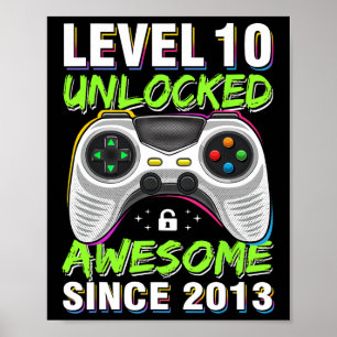 Póster Nivel 10 desbloqueado increíble desde 2013 10º cum