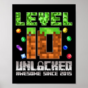Póster Nivel 10 desbloqueado increíble desde 2015 10th Pi