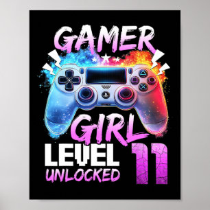 Póster Nivel 11 Desbloqueado Impresionante Juego de Video