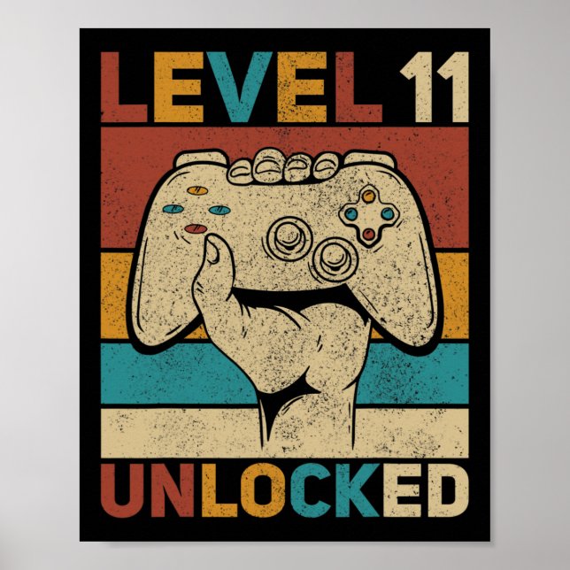 Póster Nivel 11 Desbloqueados 11 años de edad Ropa de fie (Frente)