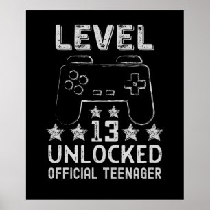 Póster Nivel 13 adolescente oficial desbloqueado 13 años