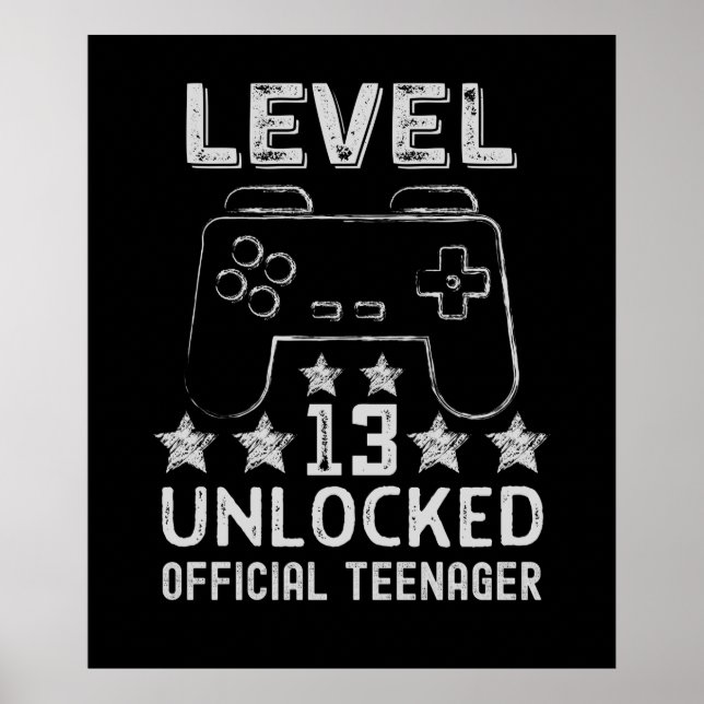 Póster Nivel 13 adolescente oficial desbloqueado 13 años (Frente)