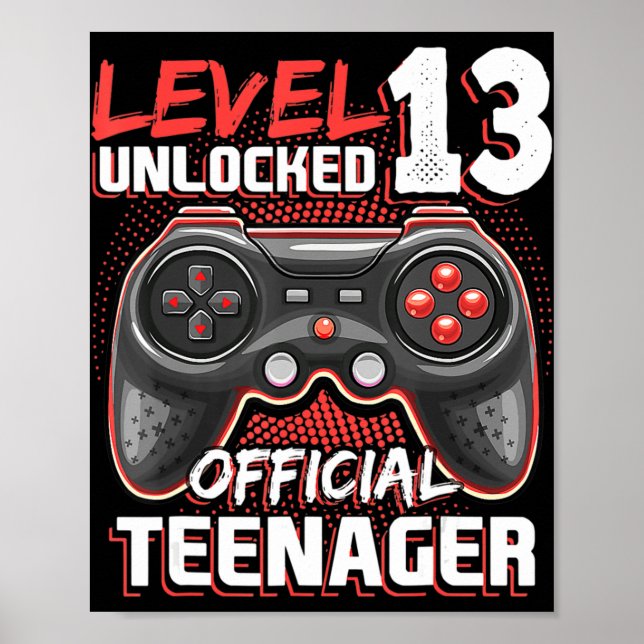Póster Nivel 13 Juego de video oficial de adolescentes si (Frente)