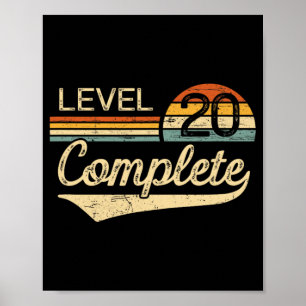 Póster Nivel 20 Aniversario Boda completo de la época de 