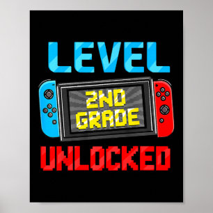 Póster Nivel 2do Grado Desbloqueado De Vuelta Al Colegio
