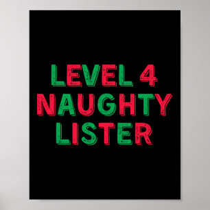 Póster Nivel 4 Naughty Lister - Nivel Cuatro Naughty List