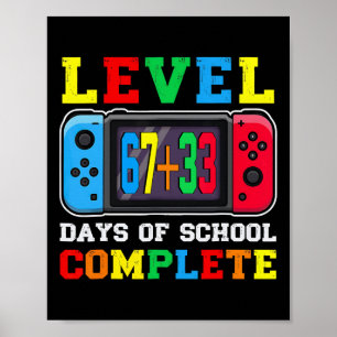 Póster Nivel 67 33 Feliz 100 Días De Escuela Completos Di