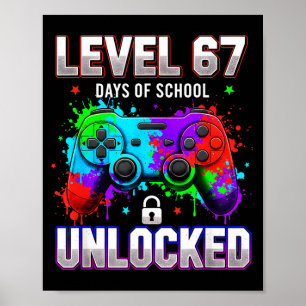 Póster Nivel 67 días de escuela desbloqueado Gamer Video