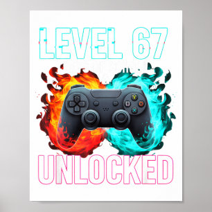 Póster Nivel 67 días de escuela desbloqueado Gamer Videoj