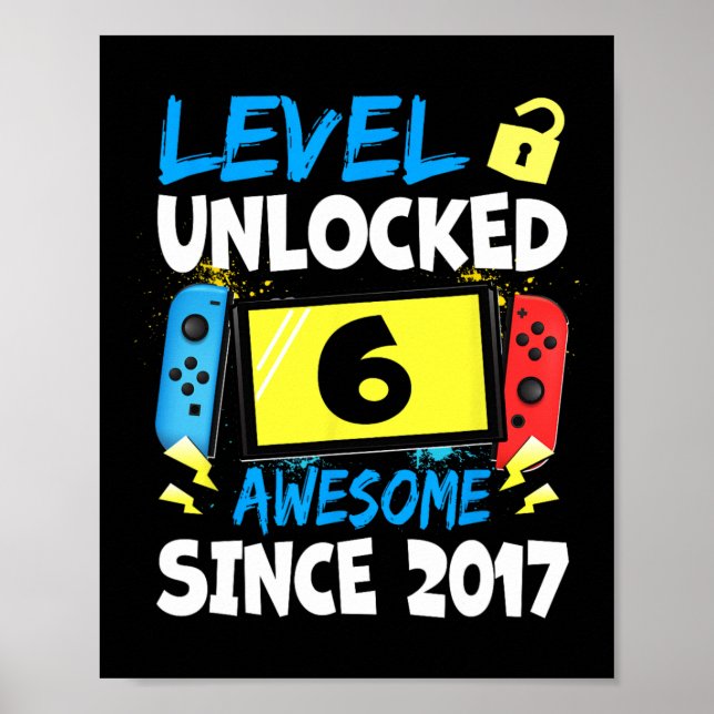 Póster Nivel 6 de Cumpleaños Desbloqueado Increíble Video (Frente)