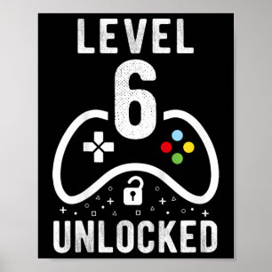 Póster Nivel 6 Juego de video desbloqueado 6Regalo de cum