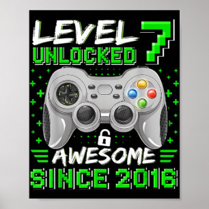 Póster Nivel 7 Desbloqueado Impresionante videojuego 2016