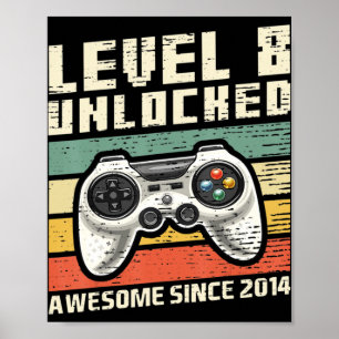 Póster Nivel 8 Desbloqueado Impresionante Video Game 2014