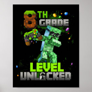 Póster Nivel 8 Desbloqueado Increíble Desde 2017 Cumpleañ