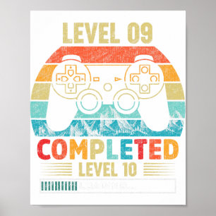 Póster Nivel 9 Completado Nivel 10 Cargando Video Cumplea