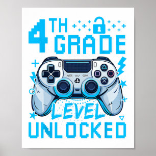 Póster Nivel de 4to Grado Desbloqueado Juego de Video Pri