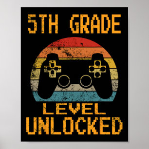 Póster Nivel de 5º grado desbloqueado Videojugador De vue