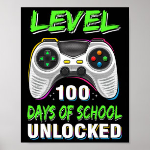 Póster Nivel De Control 100 Días De Escuela Niños Sin Blo